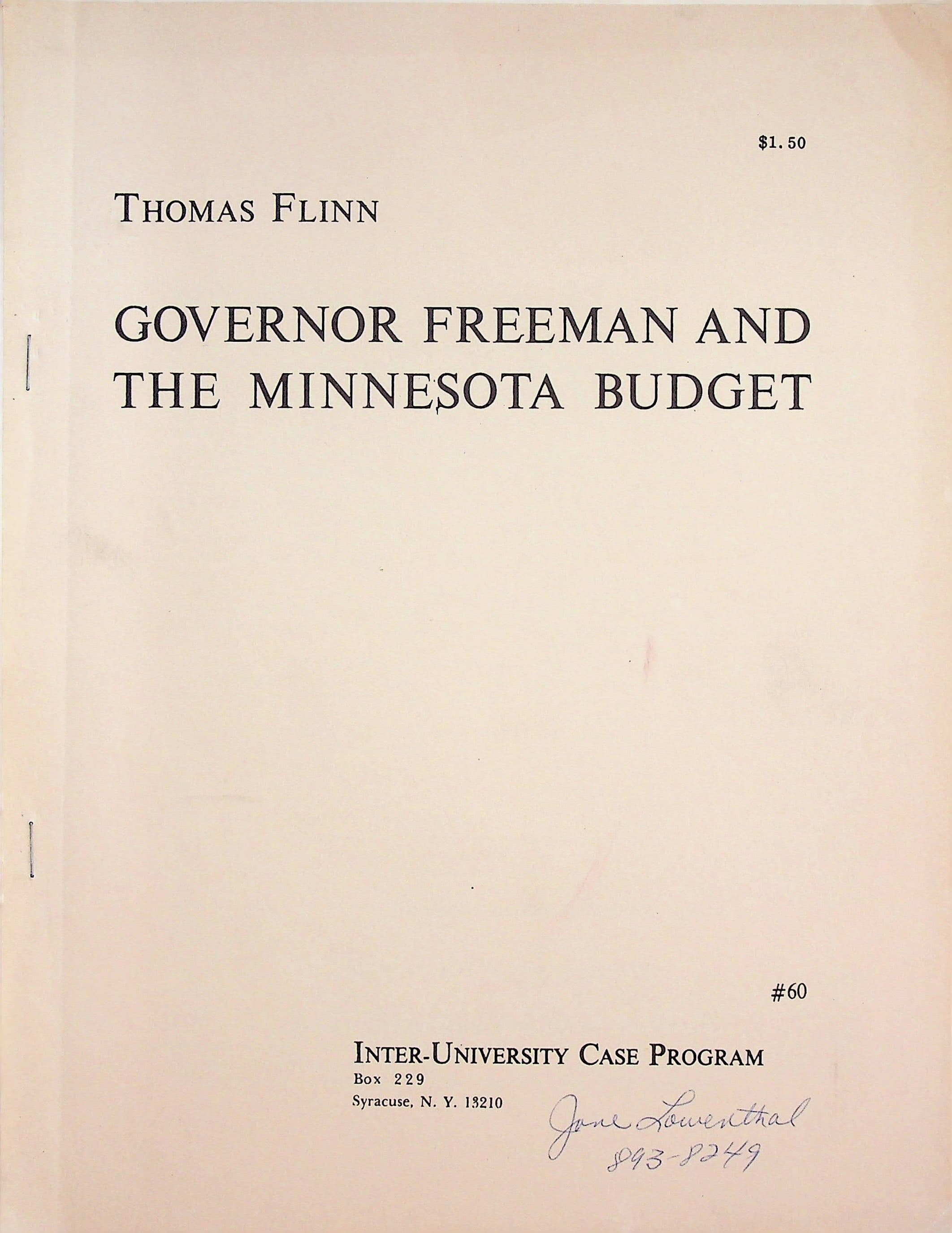 Governor Freeman and the Minnesota budget (Inter-University Case Program Case Series #60), photograph 1 of 14