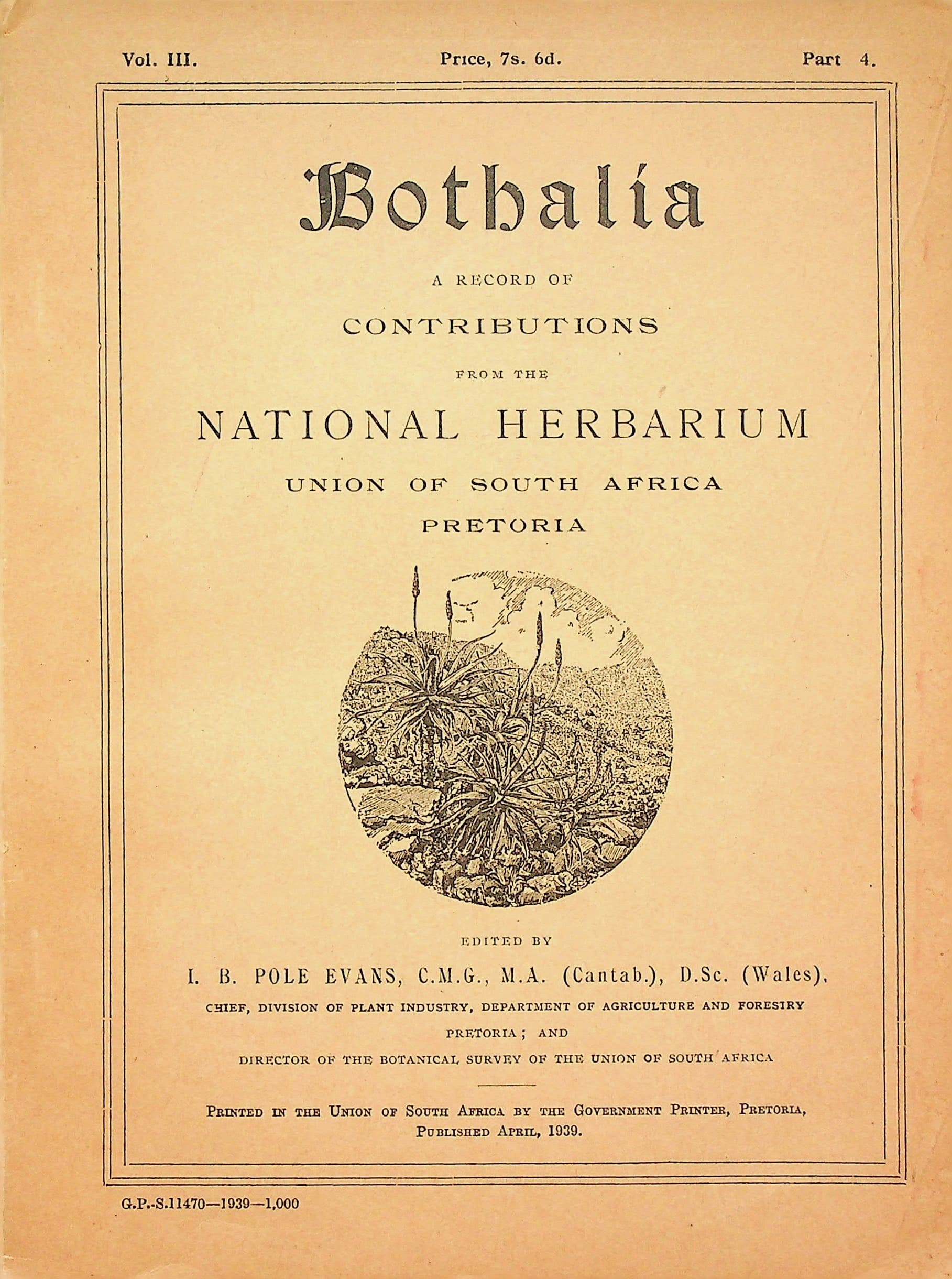 Bothalia: A Record of Contributions from the National Herbarium - Vol. III, Part 4, photograph 1 of 12