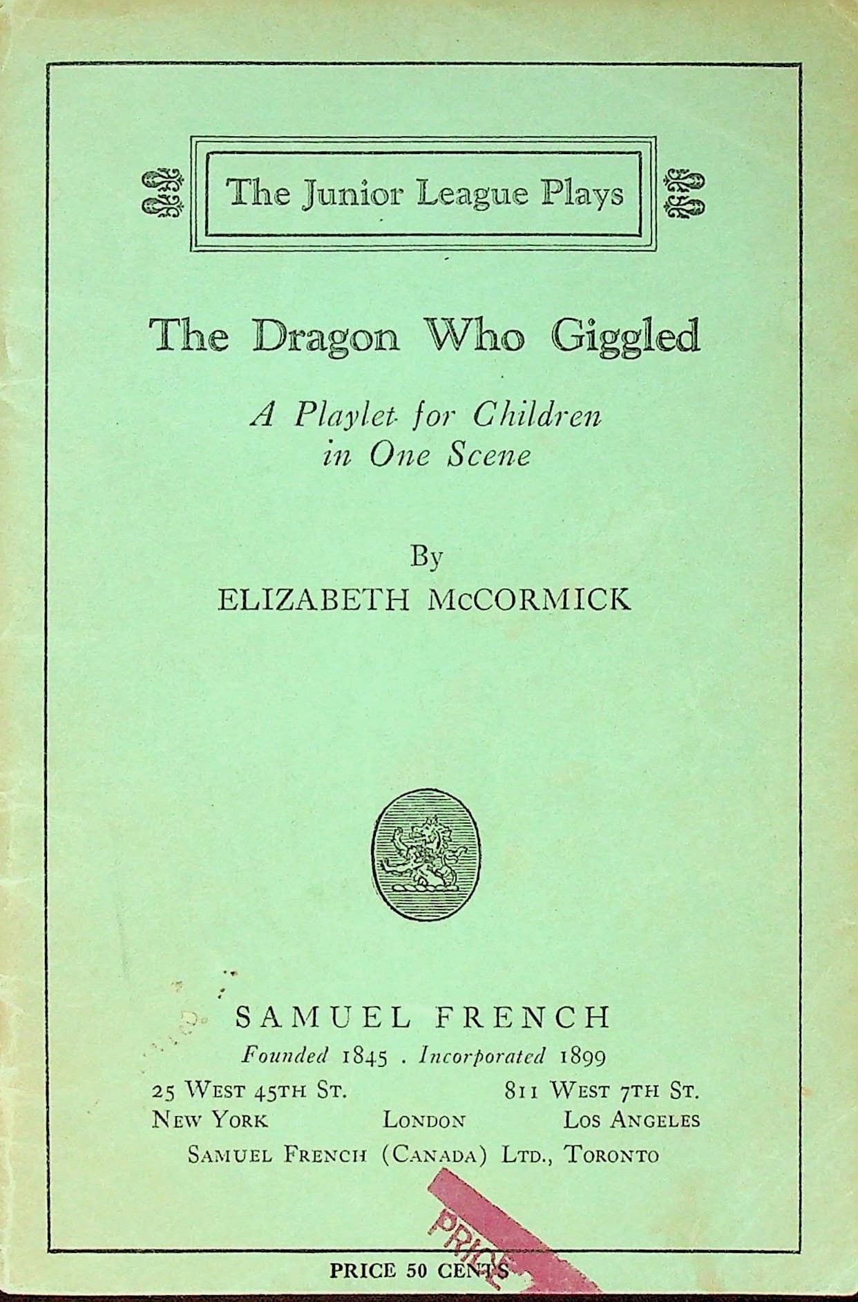 The Dragon Who Giggled: A Playlet for Children in One Scene, photograph 1 of 10