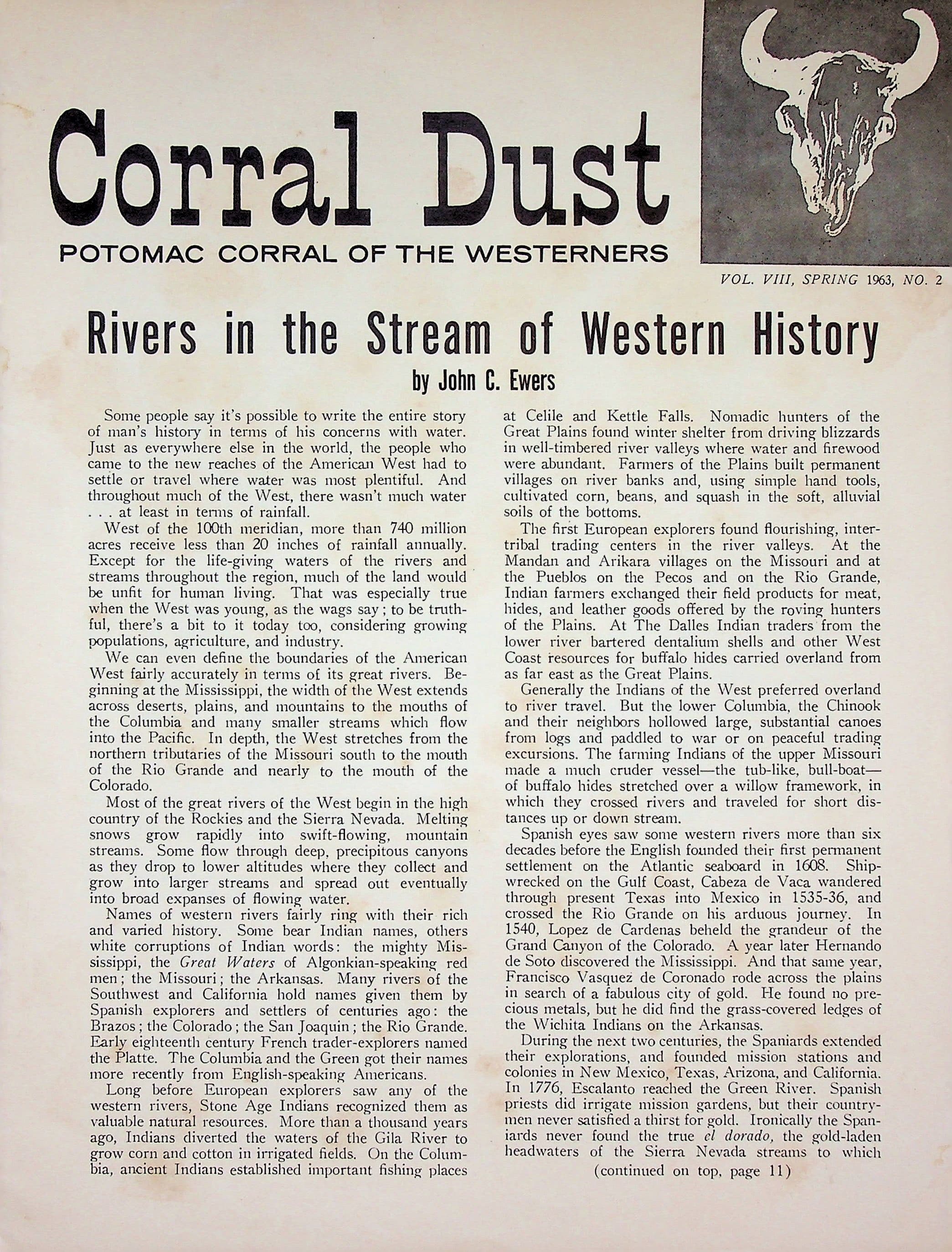 Corral Dust : Potomac Corral of the Westerners, vol. VIII, No. 2, Spring 1963, photograph 1 of 10