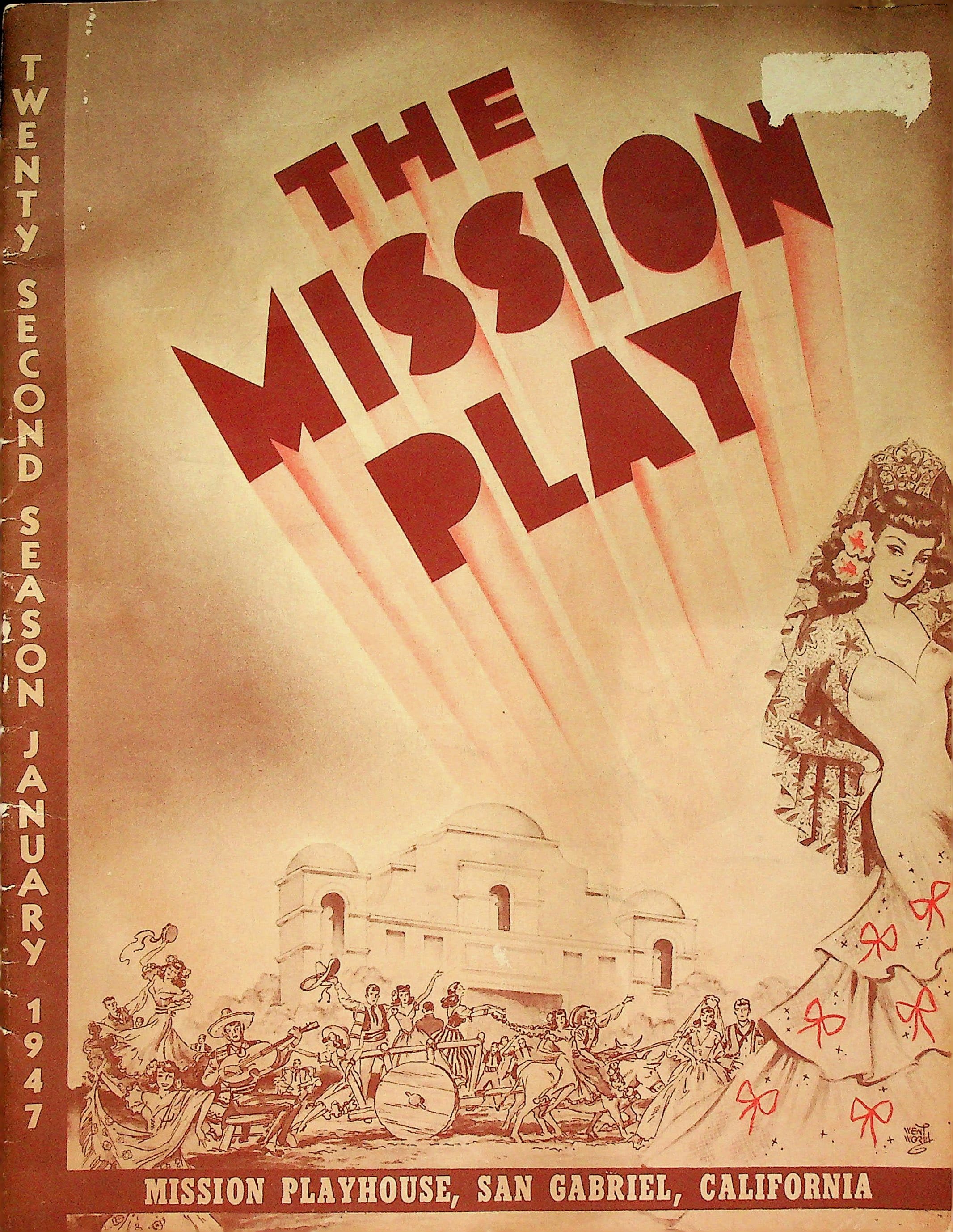 The Mission Play San Gabriel California Souvenir Program 1947, photograph 1 of 14